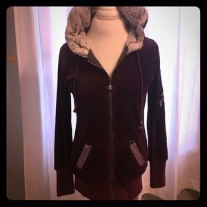 Miss me purple velvet hoodie